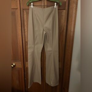 We the Free Sz 28 Tan Level Up Flared Boot Cut Vegan Leather Slit Trouser Pants